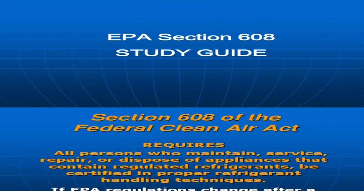 Epa certification