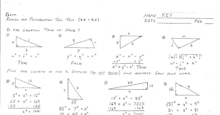 Basic trig quiz-geometry answer key