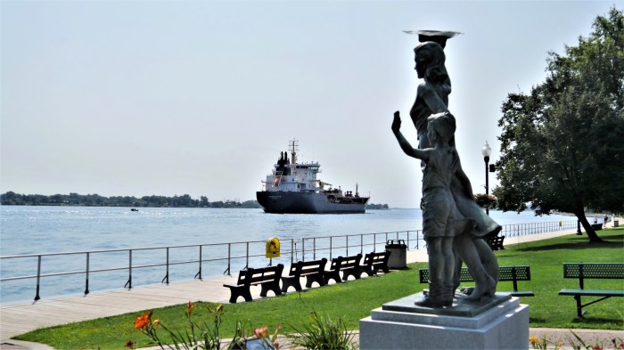 St bulk collided carrier lubie clair sailboat bridge river near water blue voytenko mikhail july