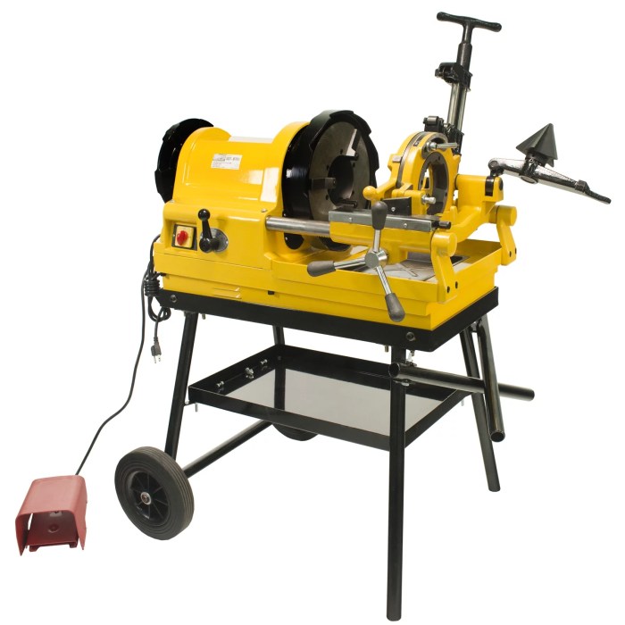 Threading machines are available to thread conduit from