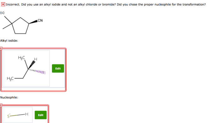 Alkyl iodide prepared suitable compounds following each nucleophile solved identify case transcribed problem text been show has would use