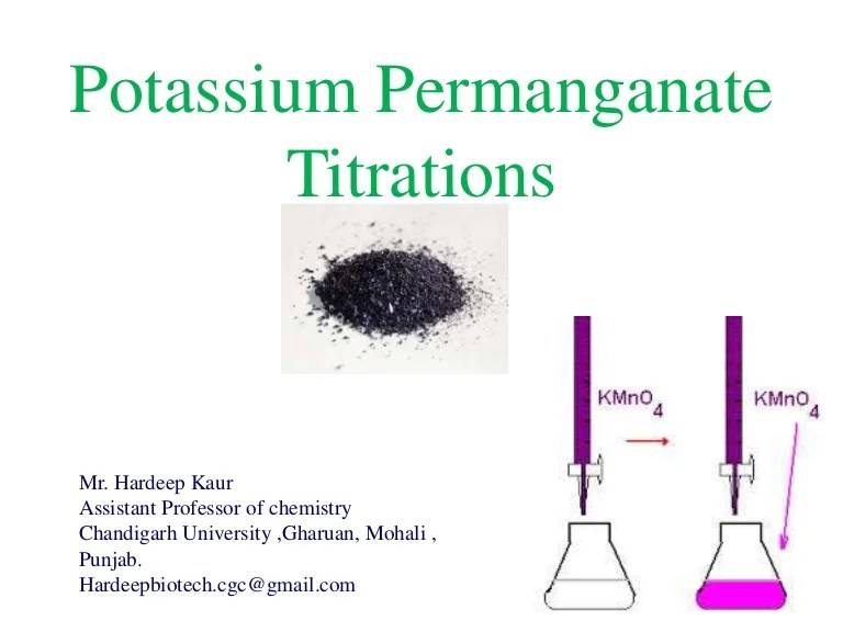 Hydrogen peroxide assay potassium titration permanganate